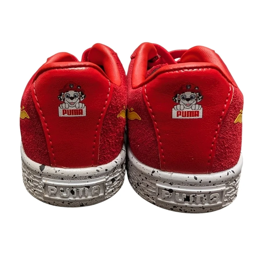 Puma High Risk Red AC INF Suede Paw‎ Patrol Flame Design Sneakers Kids Size 10C